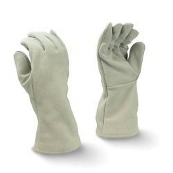 Welding Gloves, Economy Shoulder, Series: RWG5100, XL Size, Split Cowhide Leather Palm, Split Cowhide Leather, Gray, Reinforced Palm/Wing Thumb Style, Cotton Drill/Fleece Lining, 14 in Length