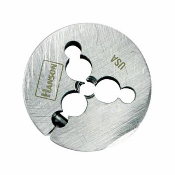 Round Die, Adjustable, Measurement System: Imperial, 1-14 Thread, NS Thread, 2 in OD Die, Right Hand Thread, High Carbon Steel
