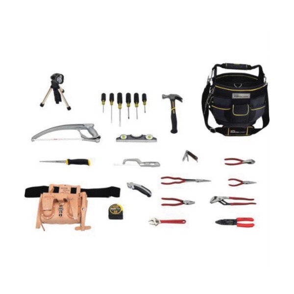 Electrician's Tool Set, SAE, 25 Piece, Bag Tool Storage Type, Yes Tool Storage Included