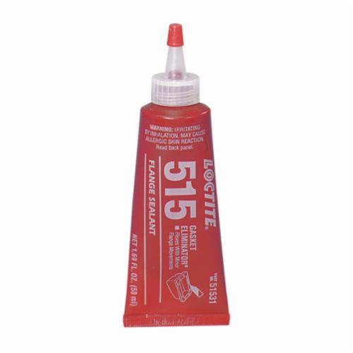 Gasket Flange Sealant, Eliminator, Series: 515™, Tube Container, 50 mL Container, Methacrylate Chemical Type, 10 min Drying, 24 hr. at 77 deg F, 15 min (Fix) Curing, Purple, -65 to 300 deg F, 1.1 Specific Gravity, 15.4 g/L VOC, Metal Adheres to