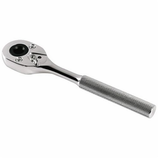Hand Ratchet, Female Drive Non-Insulated, Measurement System: Imperial, 3/8 in Drive, 7 in Overall Length, Pear Head Shape, 15˚ Minimum Arc Swing, 24 Geared Teeth, Knurled Slip Resistant Grip Handle, Specifications Met: ASME B107.500, Federal GGG-W-6