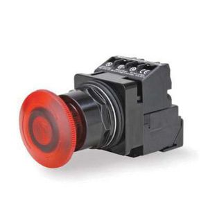 Actuator, Class 52 Round, 30 mm Size, Maintained ContMode, 2 Positions, Twist-Release Operator, NEMA 1/3/3R/4/4X/12/13/IP66 Enclosure, Bezel/Housing: Plastic, -35 to 70 °C, Plastic, Polished Chrome, Red
