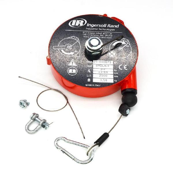 Balancer, Long Cable Medium Duty, Series: BMDLN, 4.4 to 8.8 lb, 8.2 ft Cable Length, 6.4 lb Reel Weight, 304 Stainless Steel Cable, Cast Aluminum Housing, Pull to Set/Pull Again to Release Locking, Rotating Hook Mount