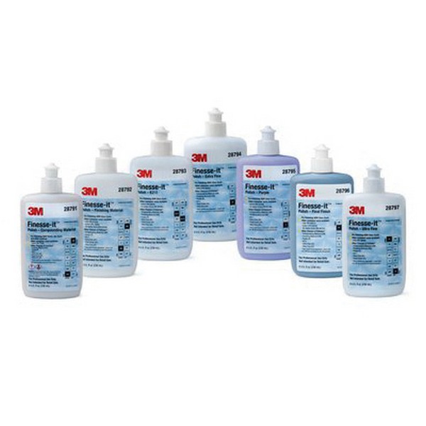 Abrasive Polish, Final Finish, 8 oz Container, Bottle Container, Gray, Applicable Materials: Acrylic, Clear Coat, Glass, Gelcoat, Industrial Paint, Lacquered Wood, Solid Surfaces and Powder Coat