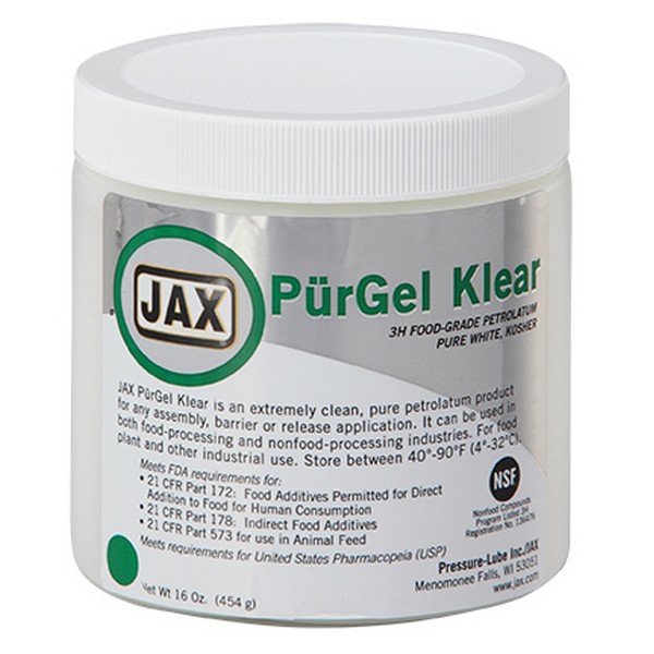 Petrolatum Gel, NSF 3H Rated, Clear, 1 lb Jar, 12/Case