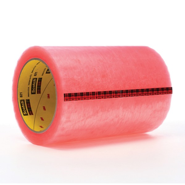 Label Protection Tape, 72 yd Length, 6 Inch Width, 2.5 mil Thickness, Pink, 3 Inch Diameter Core, Acrylic Adhesive, Acetate Backing, 25 in-oz Adhesion Strength, 12 in-lb Tensile Strength