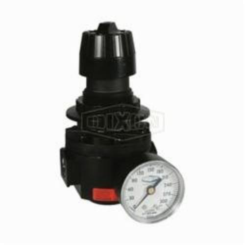 Regulator, High Pressure Self-Relieving Standard, Series: R26, 3/8 Inch NPT/BSPP-G, 148 scfm, 0 to 250 psi Adjustable, 32 to 150 °F, Zinc