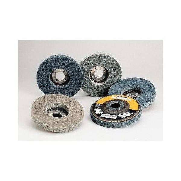 Unitized Wheel, Type 27, Series: 800, Center Hole Attachment, Aluminum Oxide Abrasive, 4-1/2 Inch Wheel Diameter, 7/8 Inch Center Hole, 1/2 Inch Face Width, Medium Grade, 10000 RPM Maximum