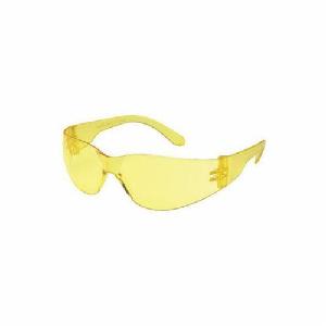 Protective Glasses, Universal Size, Anti-Scratch Lens Coating, Amber Lens, Frameless Frame, Amber Frame, Polycarbonate Frame, Polycarbonate Lens, 99.9 Percent UV Protection, Flexible/Spatula Temple, Specifications Met: ANSI Z87.1+, CSA Z94.3, cULus Listed