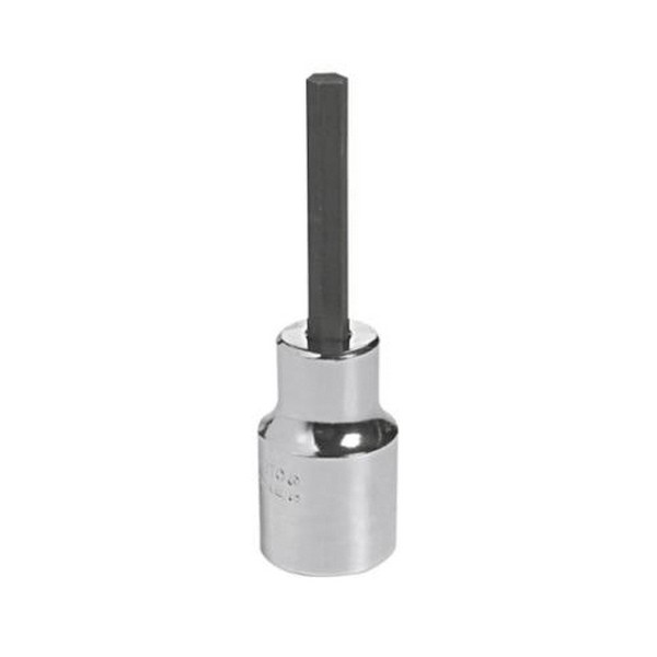 Socket Driver Bit, Standard Length, Measurement System: Metric, 1/2 in Drive, Hex Bit, 19 mm Bit, 50.8 mm Bit Length, 4 in Overall Length, Alloy Steel, Polished Chrome