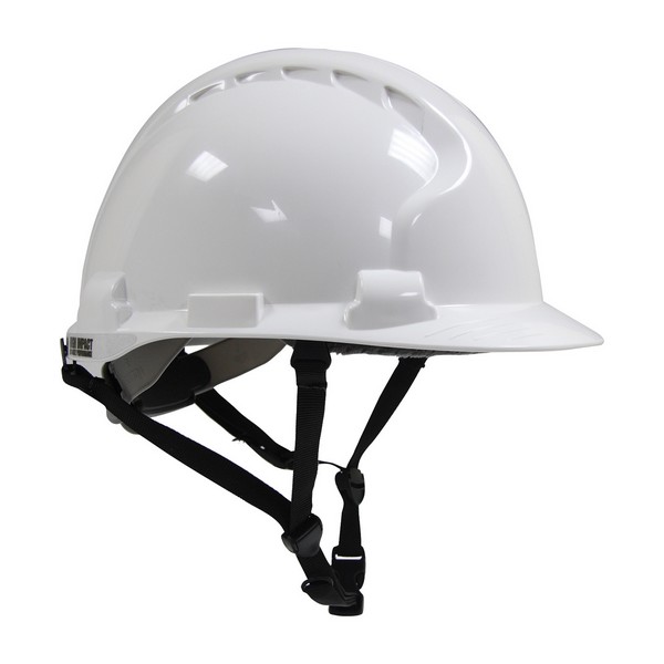Hard Hat, Series: MK8 Evolution®, Unisex, Fits Hat Size: 6-5/8 to 8 in, White, HDPE Shell/Expanded Polystyrene Liner, 4-Point Chin Strap/Polyester Strap Suspension, Class E, Type II