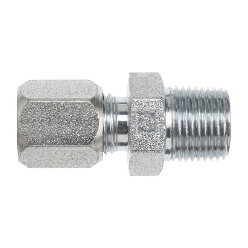 Hydraulic Adapter, Series: C2404, 1/2 Nominal, Bite Type x Male NPTF End Style, 0.875 in Hex, Steel Compression