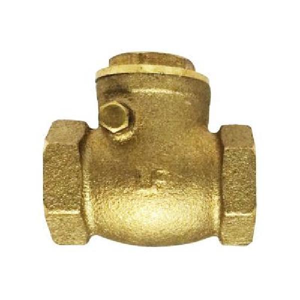 Swing Check Valve, 3/4 Inch Nominal, FIPT End Style, 200 psi WOG/125 psi WSP Pressure, Yes Low Lead Compliance, Media: Cold Water, Oil, Gas and Saturated Steam, Cast Brass Body, Import