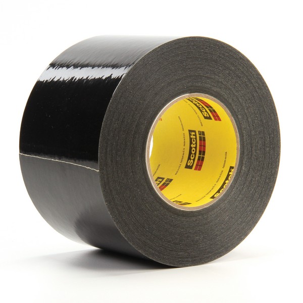 Masking Tape, Solvent-Resistant, 60 Yard Length, 4 Inch Width, 10.6 mil Thickness, Black, Natural Rubber Adhesive, Polyethylene/Crepe Paper Backing