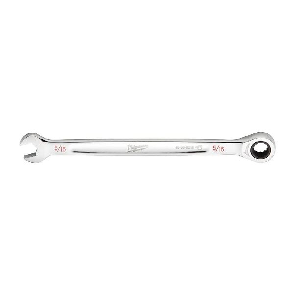 Combination Wrench, Ratcheting Standard Length, Measurement System: Imperial, Open End Wrench, 5/16 in Wrench Opening, 12 Points, 5.75 in Overall Length, Ergonomic Handle, Steel
