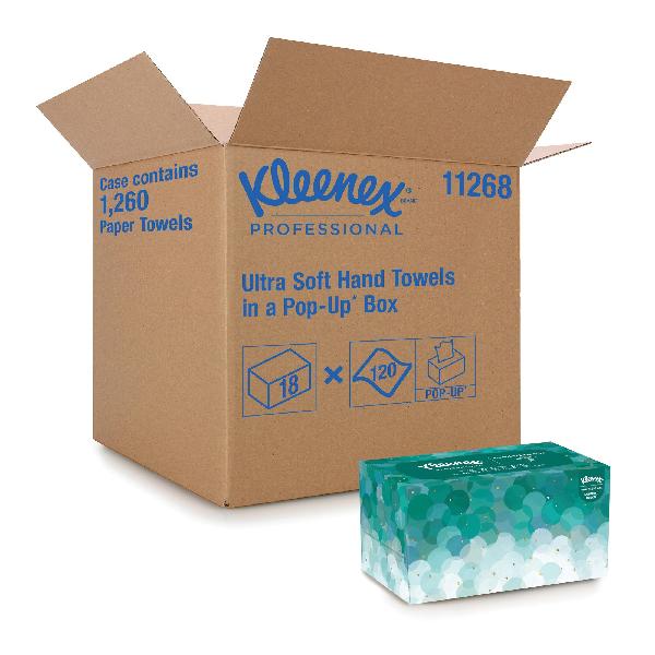 Hand Towel, Ultra Soft, 70 Sheets, 9 in Width, 10-1/2 in Length, White, Paper, Pop-Up Box, 1 Ply
