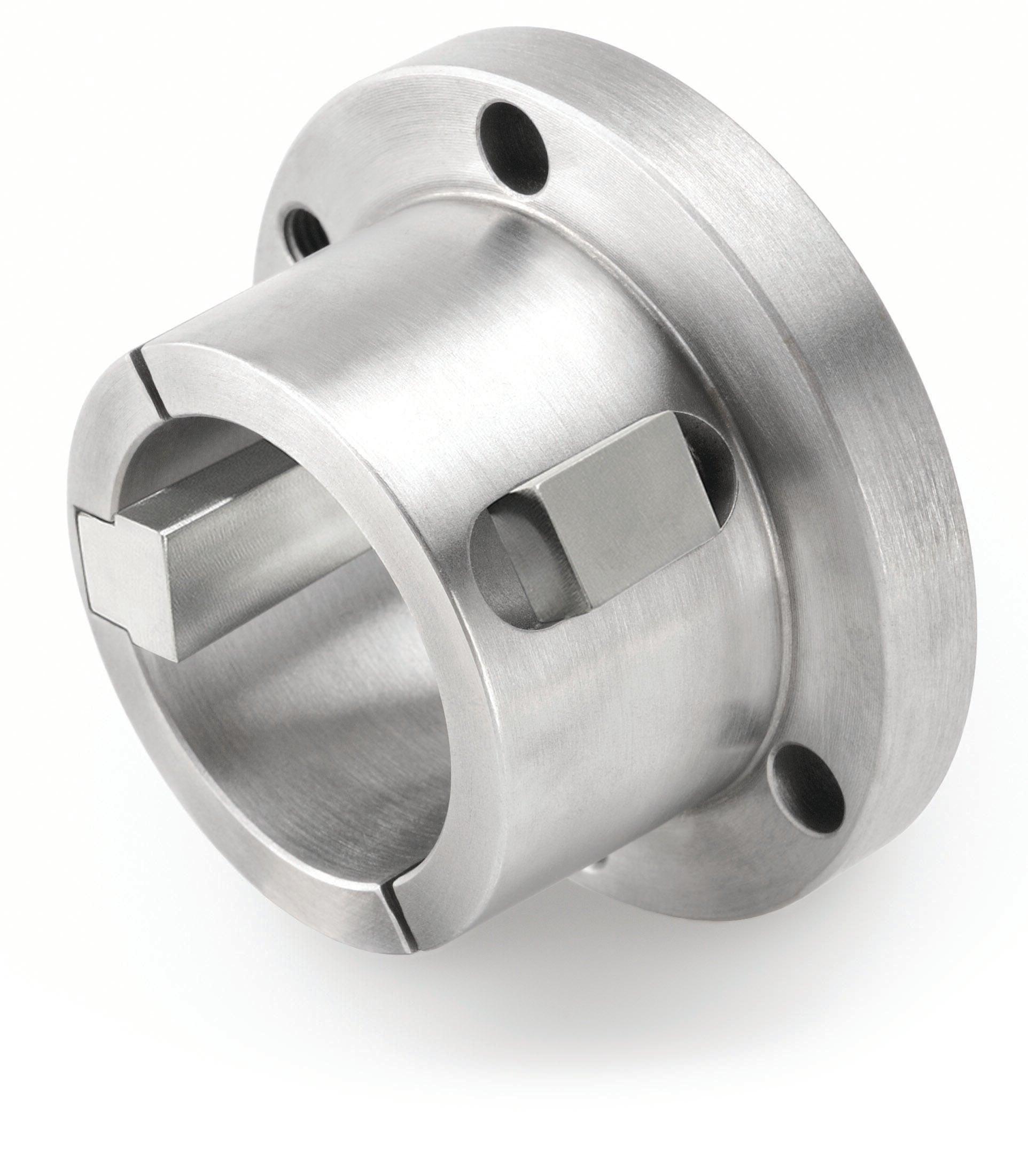 Split Taper Bushing, Type Q1, 1.250 in Bore, 3 Bolt Holes, 348 in-lb Torque, 2.500 in Overall Length, 1/4 x 1/8 in Keyway, Steel