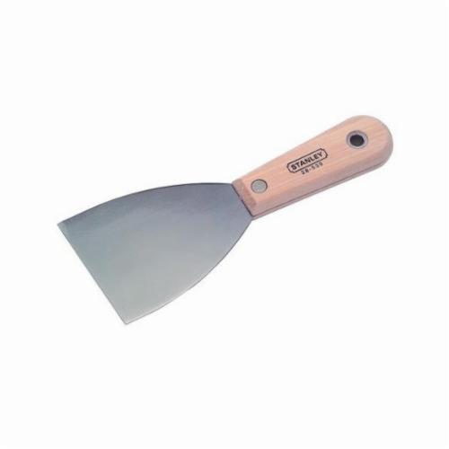 Scraper Knife, Flexible Blade, High Carbon Steel Blade, 3-5/8 in Blade Length, 3 in Blade Width, 3-7/8 in Handle Length, Hardwood Handle