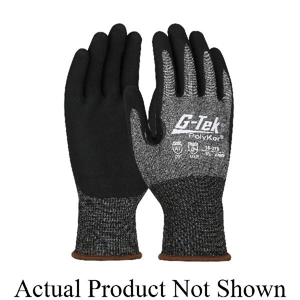 Cut-Resistant Gloves, Blended Lightweight, Series: 16-278, S Size, Nitrile Coating, Black, Micro Surface Grip/Seamless Knit/Touchscreen Style, PolyKor® X7™ Lining, Elastic Knit Cuff, 9 in Length, ANSI Cut-Resistance Level: A7, ANSI Puncture-Resistanc