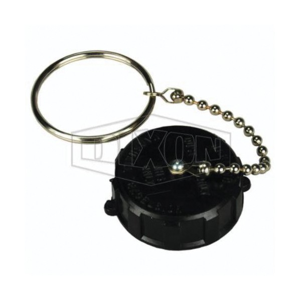 Hose Cap, Fitting/Connector Type: Cap, 1-3/4 Inch Nominal, Female ACME, Plastic, Black, Domestic