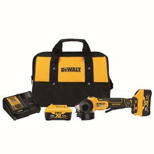 Cordless Angle Grinder Kit, Small, Bare Tool/Kit: Kit, Series: XR®, 4-1/2 in Wheel Diameter, 5/8-11 Arbor/Shank, 9000 RPM Speed, 20 VDC, Lithium-Ion Battery, 6 Ah Battery, Plastic Housing Material, Yellow, Paddle Switch, Batteries Included: 2