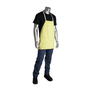Apron, 2-Ply, 24 x 24 in Size, Yellow, Kevlar® Twill, 24 in Length, 24 in Width, Buckle/Snap/Tie Closure, Resists: Cut