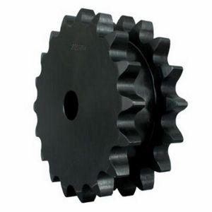 Split Roller Chain Sprocket, Double Single Solid Stock Bore Type A, 1-1/4 to 3-3/4 Inch Bore Diameter, 7.839 Inch Outside Diameter, 100 Chain, 18 Teeth, 1-1/4 Inch Pitch, 7.199 Inch, 5.281 Inch Hub Diameter, 2.688 Inch Length Through Bore, Steel