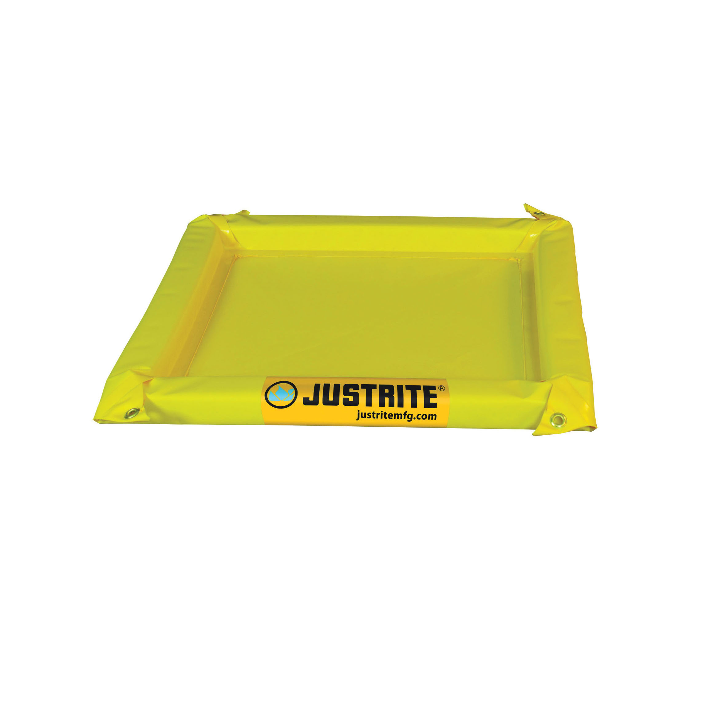 Maintenance Spill Berm, 20 gal Spill, 4 ft Length, 2 in Height, 4 ft Width, PVC Coated Fabric, Yellow