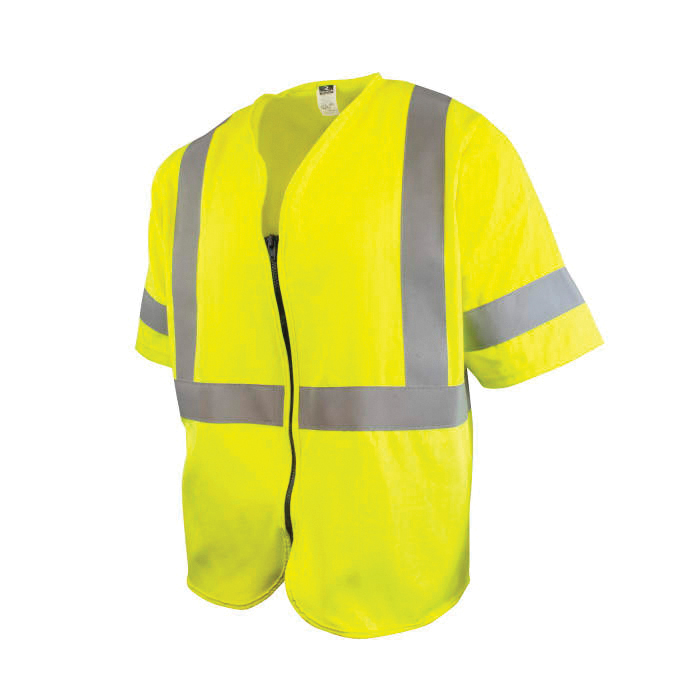 Safety Vest, Flame-Resistant Premium, Series: SV99-M3ZGSFR, 3X Size, Green, Solid DH, Zipper Closure, 3 Pockets, ANSI Class: Class 3, Specifications Met: ANSI/ISEA 107-2015 Type R
