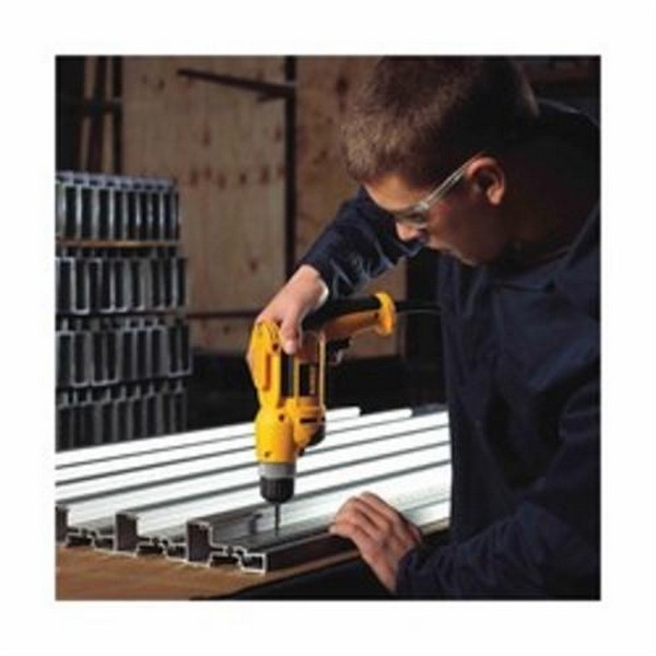 Drill Kit, Heavy Duty, 3/8 in Chuck, Keyless/Ratcheting Chuck, 2500 RPM Speed, 120 VAC, 8 A, Plastic Housing Material, Pistol Grip Handle, Yellow, Trigger Switch Control