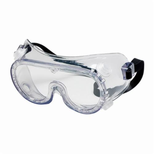 Crews Protective Goggles, Indirect Vented Scratch Resistant, Series: Standard Goggle, Universal, Anti-Fog Lens Coating, Clear Lens, OTG, Clear Frame, PVC Frame, Polycarbonate Lens, Rubber Strap, Specifications Met: ANSI Z87+, 99.9 % UV Protection