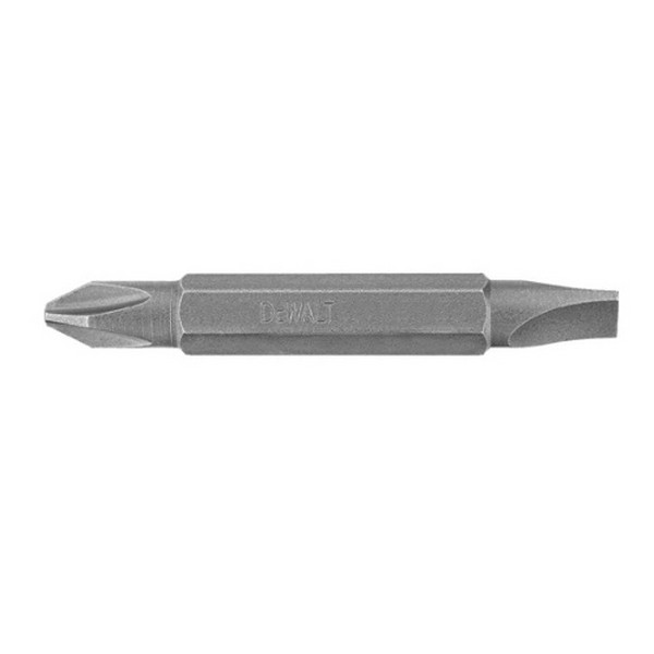 Screwdriver Bit, Double End, #2 x #8 Point, Phillips®/Slotted Point, Hex Shank, 1/4 in Shank, High Carbon Steel