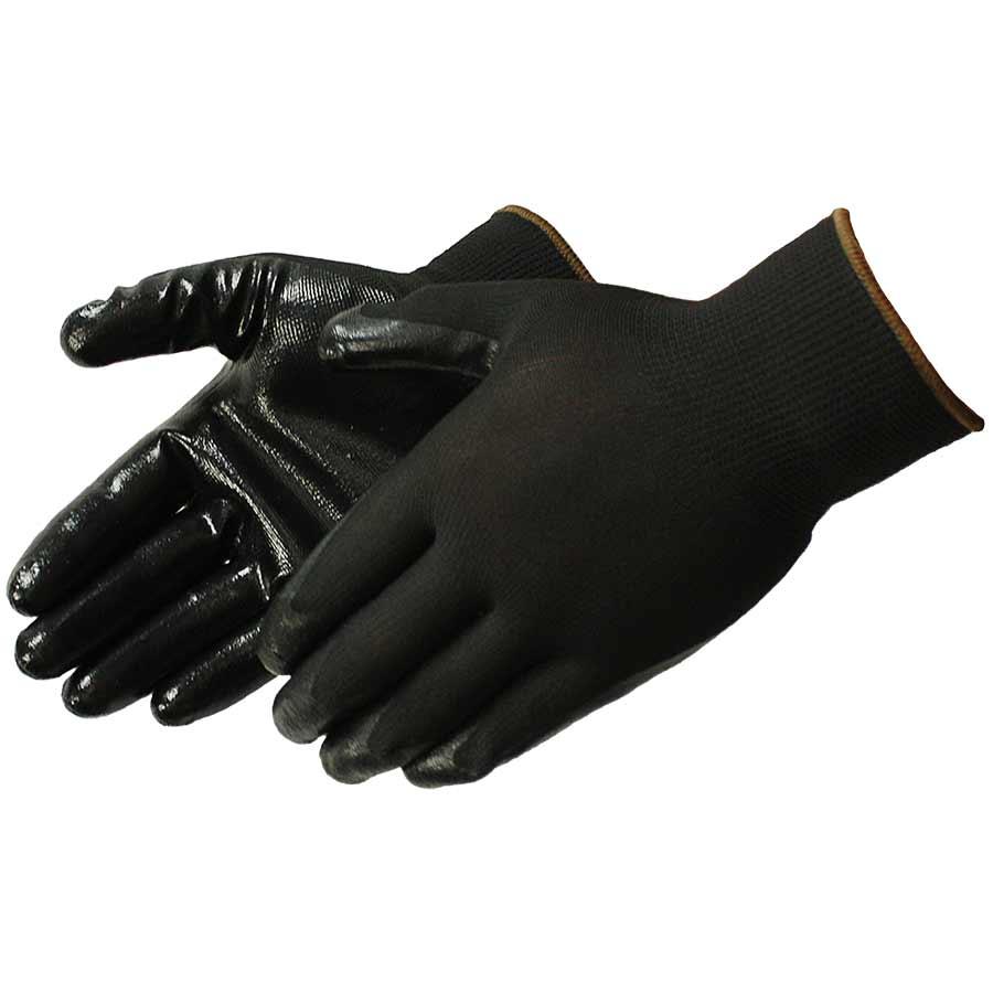 Glove, Series: 4631QBK, 2XL Size, Nitrile Palm, Black, Seamless Style, Knit Wrist Cuff, Palm and Fingers Coating Coverage, Resists: Abrasion/Cut/Puncture/Tear