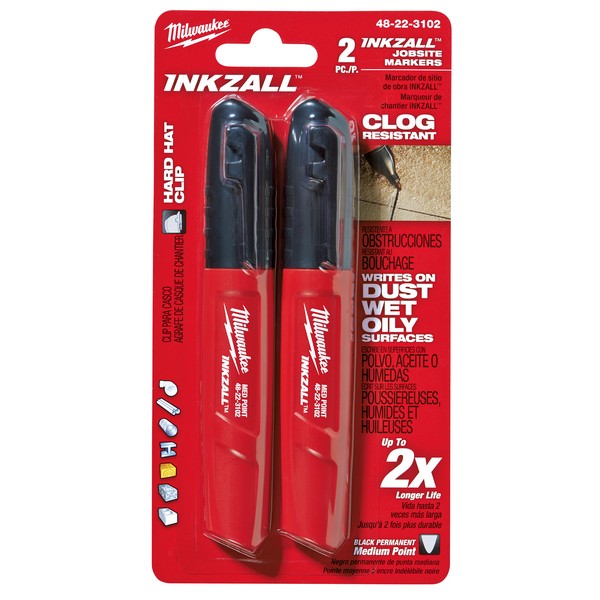 Industrial Marker, Permanent, Medium Tip, 20 to 140 °F, 10 s Drying, Acrylic, Black