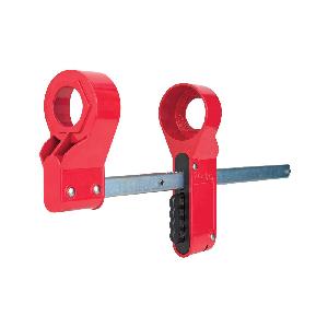 Blind Flange Lockout Device, Medium, Aluminum with Hardened Steel Slide Bar, Black/Red/Silver