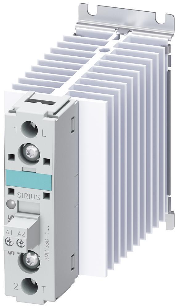 Solid State Contactor, 1-Phase Instantaneous Switching, Series: 3RF, 110 to 230 VAC Coil, 30 A Maximum Load, 1 Pole, 50/60 Hz, 1NO, Screw Terminal, IP20, -25 to 60 °C Operating, DIN Rail Mount, 100 mm H x 45 mm W x 139 mm D