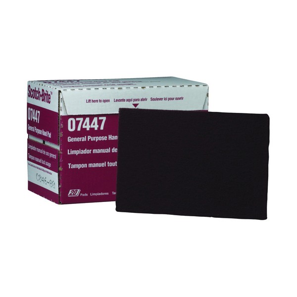 Hand Pad, General Purpose, 9 Inch Length, 6 Inch Width, Very Fine Grade, Aluminum Oxide Abrasive, Maroon Pad Color, Applicable Materials: All Metals