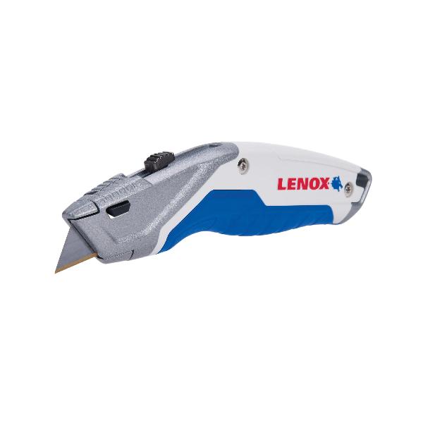Utility Knife, Retractable, 1.28 in Blade Length, 4-Notch Blade, Steel Blade, Quick/Pushbutton Blade Change Method, Blades Included: 3, Zinc Handle, 8 in Overall Length, 1-1/2 in Overall Width