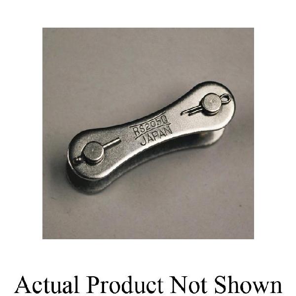Connecting Link, Double Pitch Standard, C2050AS Chain, 1-1/4 in Pitch, 0.878 in Overall Width, 0.2 in Pin Dia, 0.591 in H Link Plate, 0.079 in THK Link Plate, 600 Stainless Steel