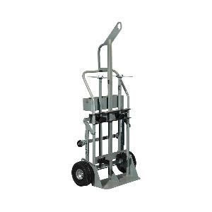 Cylinder Hand Truck, 600 lb Load, 2 Cylinder, Pneumatic Wheel, For Use With: US Navy For Use On Submarines, 69 in Overall Height, 35 in Overall Width, 22 in Overall Depth, Steel
