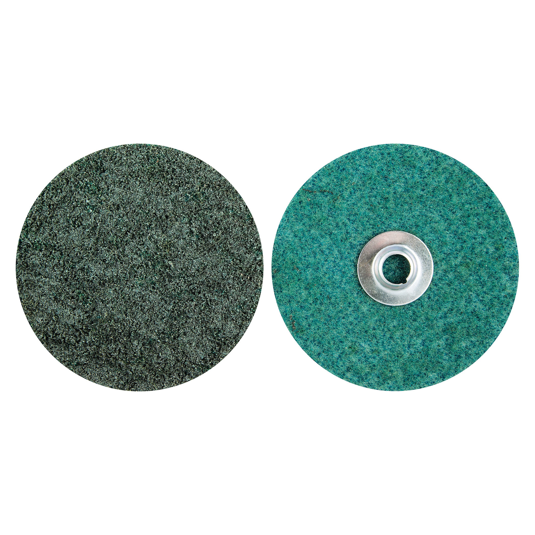 Non-Woven Abrasive Disc, Extra Heavy Duty, Speed Change Fastener Attachment, 4-1/2 in Diameter Disc, Ceramic Alumina Abrasive, Coarse Grade, Polyester Backing, 12000 RPM Maximum, Blue