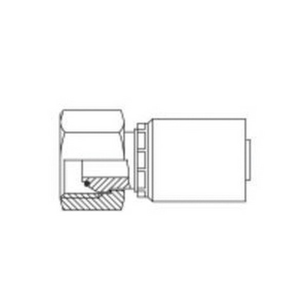 Hose Swivel Adapter, 5/8 Inch Hose Inside Diameter, 5/8-14 Inch Thread Size, 2.48 Inch Length, Steel
