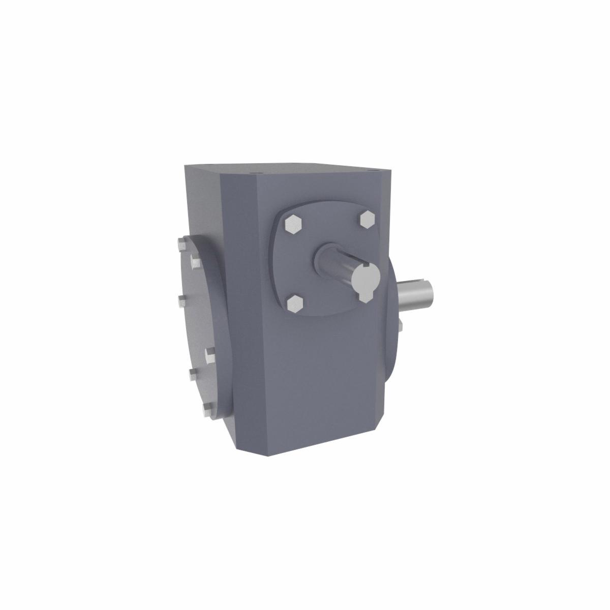 Right Angle Helical Worm Gear Drive, 10:1 Gear Ratio, 0.44 HP Input/0.38 HP Output/0.33 HP Motor, No Flange Input, 0.3745 in Input, 1/2 in Output, 175 RPM Output Maximum Speed, 138 in-lb, No Base Mount, Cast Iron, Standard Gray Painted