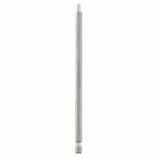 Screwdriver Power Bit, Single End, #2 Point, Square Recessed Point, Steel, Silver