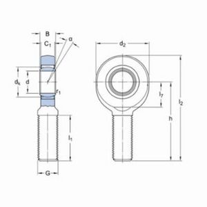 Male Rod End, Radial Bearing, 0.4724 Inch Bore Diameter, 1.378 Inch Outside Diameter, 0.3937 Inch Width, M12 x 1.1024, M12 Rod End Size, 2.126 Inch Center Line Length, 2563 lbf Dynamic/5508 lbf Static, -50 to 150 °F, Steel, Zinc Plated, 1.378 Inch Width x 2.874 Inch Height