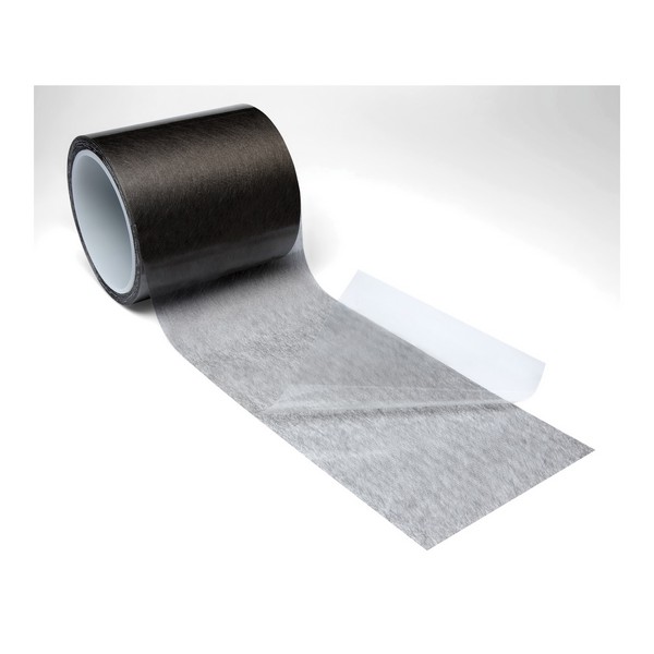 Adhesive Transfer Tape, Electrically Conductive, 10 yd Length, 4 Inch Width, 0.004 Inch Thickness , Silicon Adhesive, Dual Polyester Backing, 400 °F Maximum Operating, 300 °F Minimum Operating
