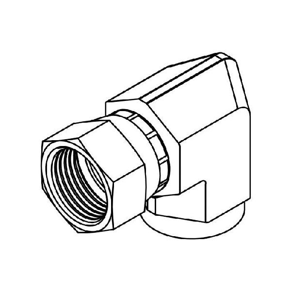 Elbow, Series: 6503, 7/8-14 x 1/2-14 Nominal, 37 °Female JIC Swivel x FNPT End Style, 90 deg Angle, Steel, Trivalent Chromate Plated, Silver