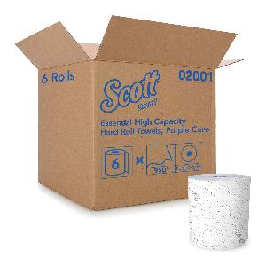 Towel, Hard Roll, Series: Essential, 7 in Dia Size, 8 in Width, 950 ft Length, 1.75 in Core, White, Paper, Roll Package Type, 1 Ply