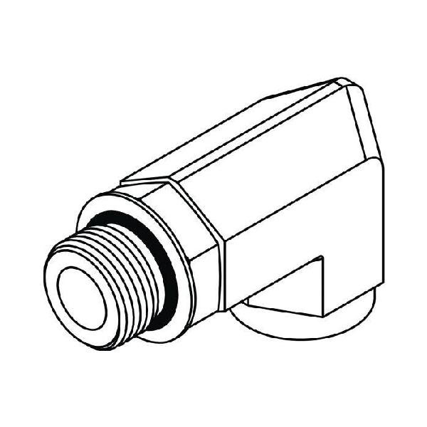 Elbow, Long, Series: 6805-L, 7/8-14 x 1/2-14 Nominal, Male O-Ring x FNPT End Style, 90 deg Angle, 3.56 in Length, Steel, Trivalent Chromate Plated, Silver