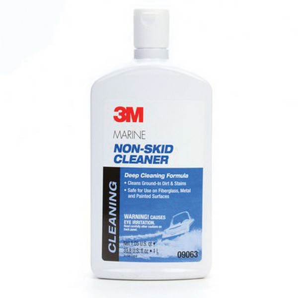 Marine Non-Skid Cleaner, 33.8 fl-oz Container, Liquid Form, Pale Yellow, Lemon Odor/Scent